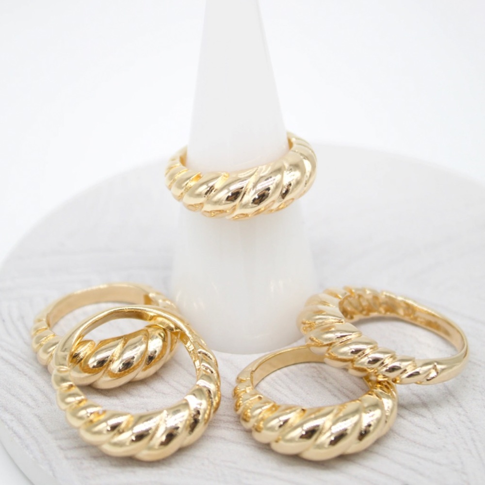 18K Gold Filled Designed Twisted Ring